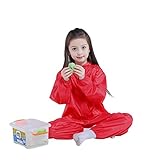 子供用 スモック キッズ お砂場着 お遊戯 お食事 絵画 防水 洗いやすい 快適 お洒落 長袖 遊び着 割烹着 レインウェア にも 出産祝い ギフト (XL（推奨身長118cmぐらい）)