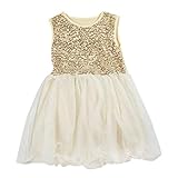 xuguozhu ダンス衣装　ワンピース　ジュニア　女の子　ノースリーブ　スパコール　切り替え　チュールスカート　ギャザー　2カラー選べる　演出服　スデージ服装　演奏会　発表会　イエロー　100cm