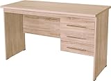 オフィスワークデスク　120cm幅x50cm奥行きX75cm高　引き出し3段付き　ソノマオーク（木目ナチュラル色）