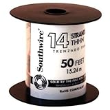 Southwire 22955917 50 - 14-gauge熱可塑性高耐熱性ナイロンジャケットTHHN、Stranded多目的建物ワイヤ、ブラック