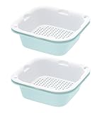 リッチェル ざる ミントブルー 630ml シェリー ザルバッとん 並盛 2個入 抗菌加工