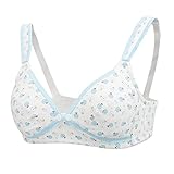Perfk 全２色５サイズ　マタニティブラ　出産後　授乳ブラ　睡眠　前開け　サポート　ノンワイヤー　通気性　快適　調節可能 - 青, 90B 90C