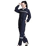 [Enerhu]長袖ツナギ レディース オーバーオール 作業着つなぎ Navy Asian 2XL
