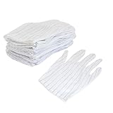 uxcell　抗静的グローブ　ストライププリントノンスリップ　点線パーム　ESD安全作業　12ペア