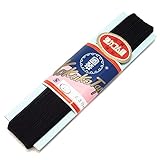 【町田絲店】強力ゴム30m 平ゴム/ウエストゴム/帽子ゴム/裁縫ゴム/手芸 (黒, 8コール(7ミリ幅))