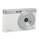 デジタルカメラ、4K HD VLOGカメラ、16Xズーム50MP 2.88in IPSスクリーンカメラ、LEDフィルライト付き、AFオートフォーカス対応、ビデオ録画、日常撮影用(白)