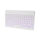 COMESPAC Bluetoothキーボード タブレットキーボード ipad キーボード 10インチ ワイヤレス キーボード 7カラーLED バックライト搭載 小型 薄型 Windows iOS Android多システム対応 USB充電式（白）