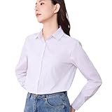 [SPRING SEAON] シャツ ブラウス レディース とろみワイシャツ オフィス ノーアイロン ゆったり 大きいサイズ 長袖 カジュアル ファッション 通勤 日常 高通気性 ストライプ-しろ 4L