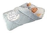BlueberryShop Embroidered Velour Swaddle Wrap Blanket Sleeping Bag for Newborn, baby shower GIFT 100