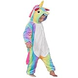 maticrフランネルユニコーンフード付きパジャマパジャマOnesiesコスチュームOutfit for Kids Teens # 125 ブルー