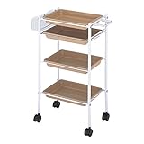 トレーワゴン ナチュラル [ エステワゴン ネイルワゴン キッチンワゴン マルチワゴン サイドワゴン キャスター付き 収納 業務用 サロン ワゴン ラック ]◆