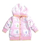 Zhuannian ベビー ジャンパー 女の子 子供服 冬 暖かい 可愛い 動物 パターン 柔らかい パーカー (100)