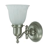 Cal Lighting la-191-s / BRS Bath Vanity With曇りガラスシェード、Brushed Steel Finish