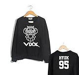 Fanstown kpop VIXXブラックHoodie with Gemペンダント+ Lomoカードブラック# 2