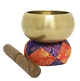 Tibetan Hand Hammered Old HEALING Singing Bowl 4.5 Diameter / Wooden Stand and Mallet [並行輸入品]