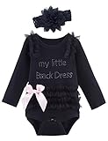 mombebeベビー女の子マイリトルブラックドレスボディスーツwithヘッドバンド カラー: ブラック