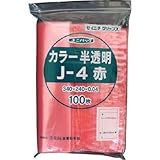 生産日本社:セイニチ 「ユニパック」 J-4 赤 340×240×0.04 100枚入 J-4-CR 型式:J-4-CR（1セット:100枚入）