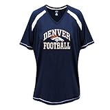 NFL Denver Broncos半袖ラグランTシャツ、1 x、ネイビー/ホワイト