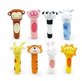 かわいい動物の赤ちゃんのガラガラぬいぐるみスクイーザー (オレンジ色のティガー)