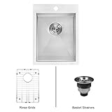 Ruvati rvh8110 Topmount 15 "差し込み式16ゲージバーPrepシンクシングルボウル