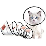 エリザベスカラー 猫、エリザベスカラー 犬調節可能なペット猫と犬用プロテクター、噛み付き防止、なめる怪我、子猫/大型猫/小型/中型犬用のソフトサイドネックコーン (S)