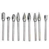 Bestgle 超硬バードリル カッター タングステンバー リューター ビット　10本セット高速度 工具 切削 研磨用 回転ヤスリセット木工ツール