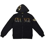 ボーイズジュニアトップス長袖[SPIRIT CHANGE(スプリットチェンジ)]ラインストーン英字ロゴ入りジップアップパーカー|男の子|男児|子供用 140cm ブラック