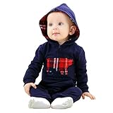 Elibella Baby Superhero Long Sleeves Pajama/Romper (6-12 Months Dark Blue) [並行輸入品]
