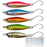 ナイトアーミー 釣具ルアー 3.5g 5.4g 10.8g メタルジグ 5色セット マイクロジグ アジング メバリング メッキ カマス セイゴ シーバス ブラックバス ライトゲームにぴったりサイズ (5.4g・5色セット)