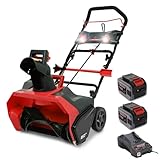 HAIGE(ハイガー) 電動充電式コードレス除雪機 SNE402 48Vハイパワー 軽量 バッテリー2個セット