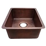 Yosemite Home Decor CSS1655-H 16-Gauge Hammered Single Bowl Undermount Bar Sink, 18-1/2-by-15-by-7-I