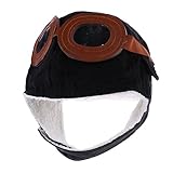 Lovoski 子供　赤ちゃん　耳たぶ　黒　パイロット　帽子　保護耳　冬　キャップ　　ノベルティ　クール　　暖かい　