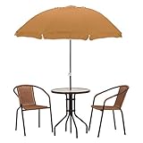 ガーデンパラソルセット 【4点セット テーブル×1・パラソル×1・チェアー×2】 テーブル：強化ガラス天板 LGS-4038S