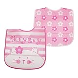 赤ちゃん・ベビー用 かわいいどうぶつのデザイン ビニール素材 スタイセット ビブセット 2枚入 女の子 (ワンサイズ) (ピンク)