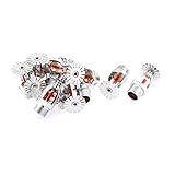 uxcell 火災スプリンクラーヘッド　レッドバルブ　シルバートーン　12個入り　21mmオススレッド