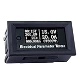 ランフィー　RUIDENG 100V / 20A 7in1 OLEDマルチファンクションテスタ電圧電流時間温度容量電圧メータ電流計電気的パラメータメータ