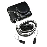 TZ99 レザーケース、PUレザーケース Lumix Tz99/Zs99 用 調節可能なショルダーストラップ付き、Zs99 ベースオープニングケース (Lumix Tz99用ブラック)