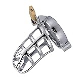 貞操帯 ステンレススチール製鋼 男性用貞操帯 コックケージ SM 調教プレイ 男性用拘束具 カップル 拘束グッズ (45mm)