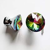 RaiFu 手すり ハンドル 40mm 豪華 クリスタル ドア ノブ キャビネット 引き出し ワードローブ 食器棚 キッチン ドア 亜鉛合金 引っ張り ハンドル