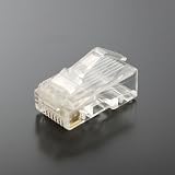 LANｹｰﾌﾞﾙ用 RJ45ﾌﾟﾗｸﾞ/ｺﾈｸﾀ CAT5E 8極8芯 単線/撚り線共用ﾀｲﾌﾟ 50μ金ﾒｯｷ ｱｰﾁﾗｯﾁ 500個入 ﾀﾛｰｽﾞ[CRJ45K5-500PA]