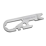 Swiss+Tech ST67129 Micro Wrench Multitool for Keychain Auto Camping Hardware, Polished Stainless Ste