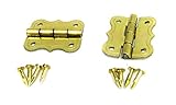 2pc。小さなbutterfly-style brass-platedボックスヒンジ