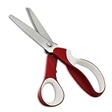 ESUMIC® Professional Dressmaking Pinking Shears Crafts Zig Zag Cut Scissors (Red) [並行輸入品]