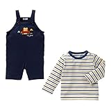 [ミキハウス] MIKIHOUSE 【ミキハウス(ベビー)】 車でGO くまちゃんのオーバーオールセット 70-80cm 44-3305-678 紺