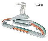 HLCプラスチック衣類ハンガー服ハンガー10個パックノンスリップ Style B