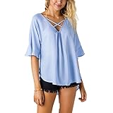 Tシャツ BOBOGOJP レディース 上着 ブラウス シフォン製 ロングトップス カジュアル風 無地 カジュアルストラップ 上着 白いシャツ 女性 春夏秋服 日常 通勤 通学用 チュニック (XL,