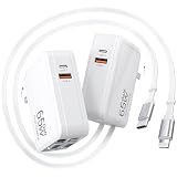 65W 急速充電器 iPhone 充電器 Type-C 巻き取り式 80cm【折り畳みプラグ/PD3.0/PSE認証/8階段調節】 type-c コンセント 2ポート ケーブル ー体型 4ポート同時充電可能 MacBook iPhone iPad Android その他各種機器対応 旅行/出張/収納 ホワイト【1 個入り】