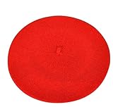 Plus Nao(プラスナオ) 子供用ベレー帽 定番デザイン ベレーキャップ シンプル 無地 秋冬 マニッシュ キッズ ジュニア 女の子 男の子 KIDS - レッド