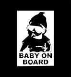 ノーブランド 白 サングラス BABY ON BOARD シール ステッカー デカール