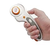 PＯRAXY セフティーロータリーカッター45mm マルカッタータイプ スチール製 布・紙 ・ゴムシート・ フイルムカッター 手芸用洋裁道具 切断ナイフ 1個入り 日本語マニュアル付き